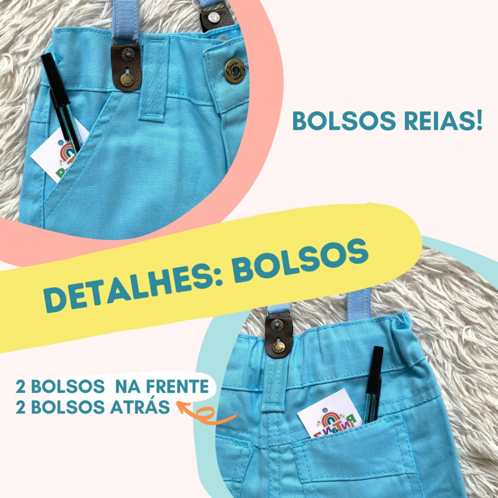 Roupa CIRCO festa menino infantil conjunto Camisa Gravata Bermuda e Suspensório — imagem 2 de 2
