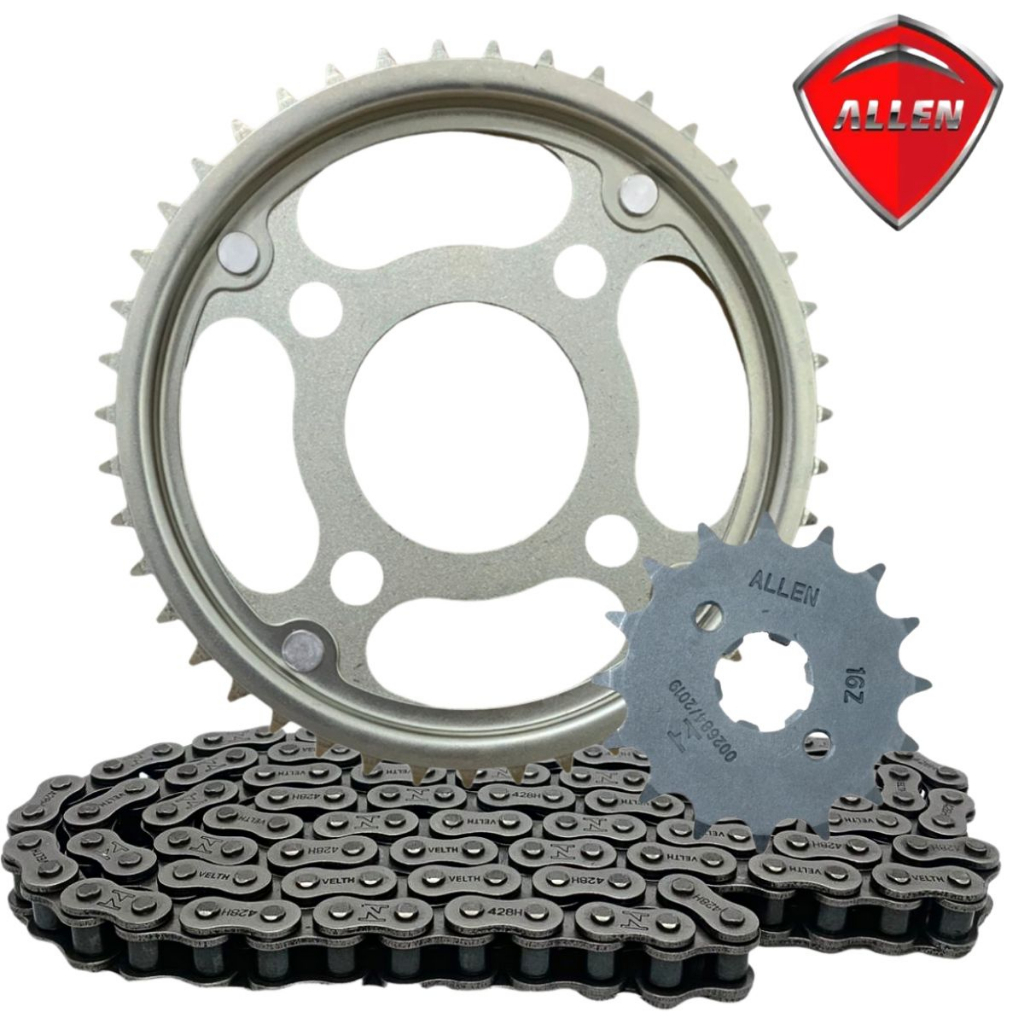 Kit Coroa/Pinhão Allen  Cg 150 + Corrente Velth 428*118 em Oferta na Shopee