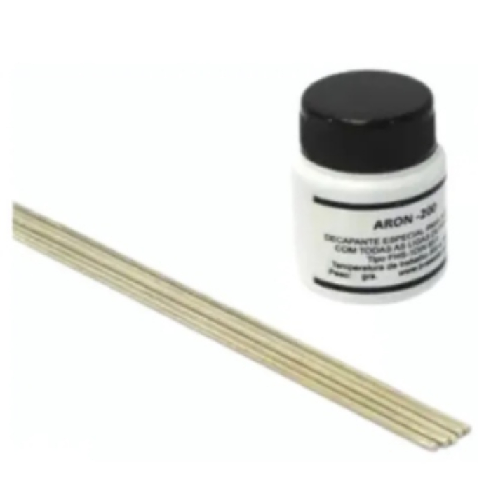Kit 5 Vareta Foscoper + 1 Fluxo Para Solda De Prata