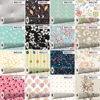 Rolo 3  Metros Adesivo Papel de Parede Floral Arabesco 140 Modelos -2 em Oferta na Shopee