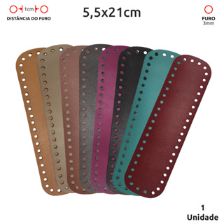 Fundo para bolsa de crochê 5,5X21cm retangular em couro sintético
