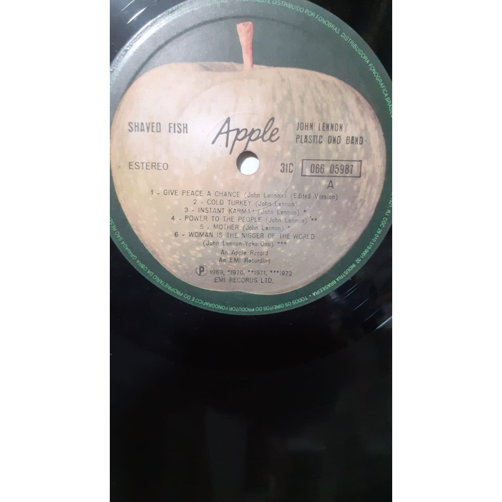 DISCO VINIL-LP- LENON PLASTIC ONO BAND -SHAVED FISC- 1975-NACIONAL -RARO