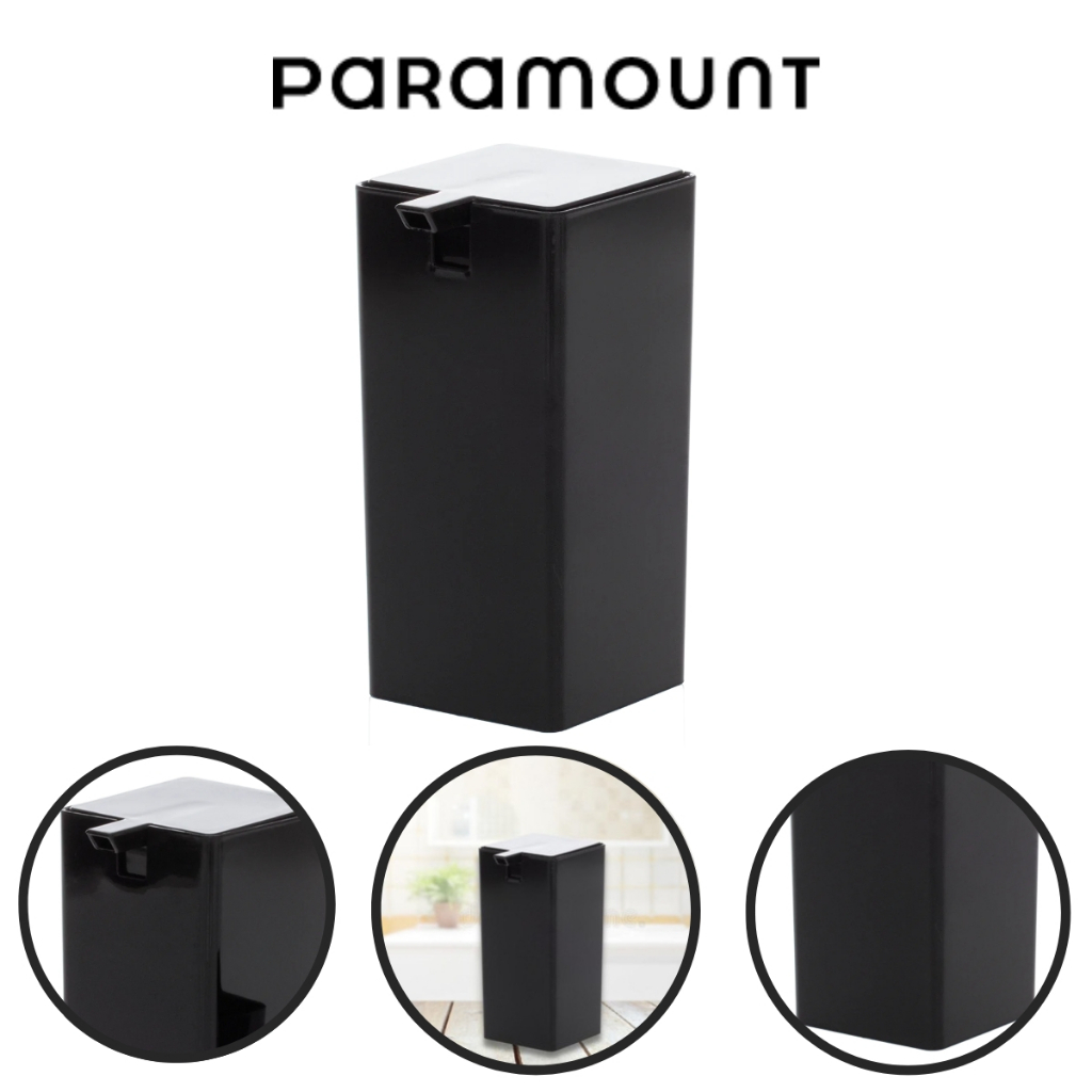 Dispenser Preto Simples Quadrado Sistema Pressão Paramount em Oferta na Shopee