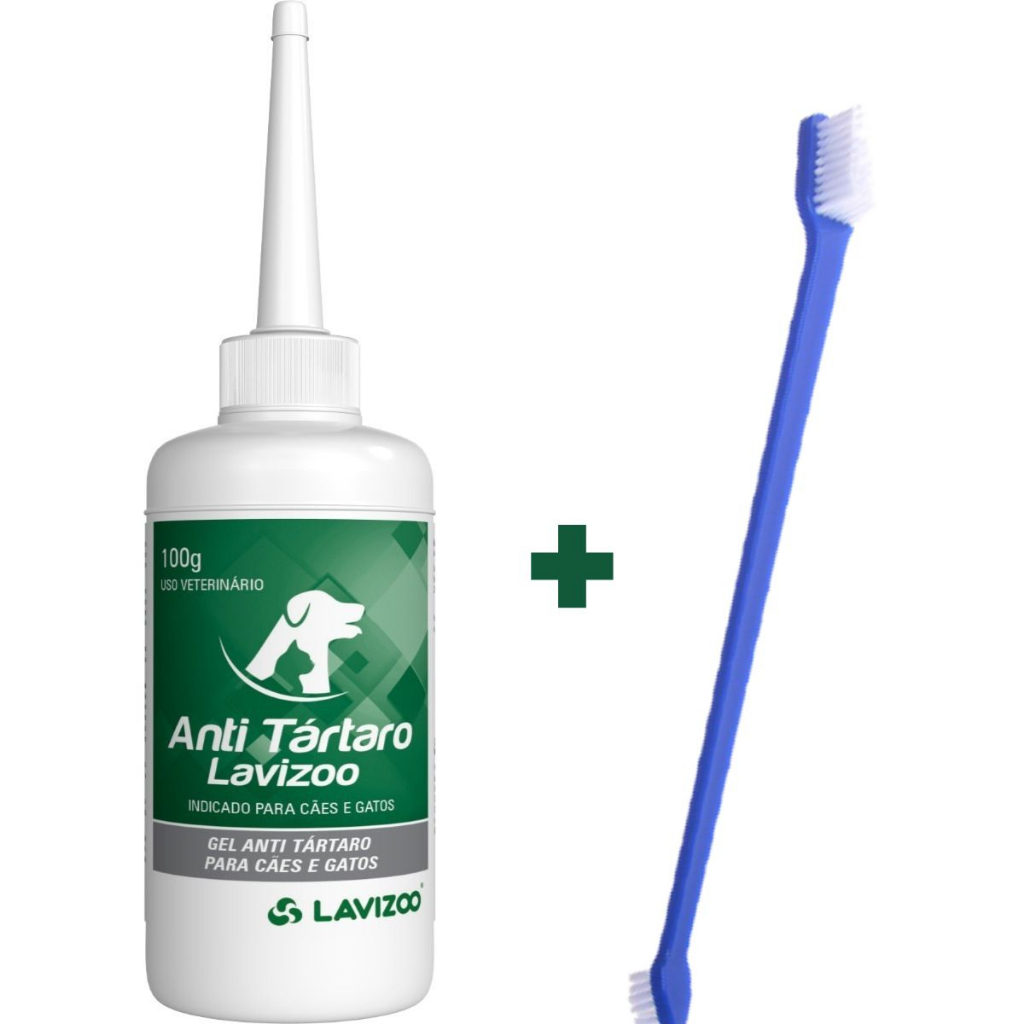 Kit Removedor De Tartaro Anti Tartaro Para Caes E Gatos em Gel 100gr e Escova para Pets em Oferta na Shopee