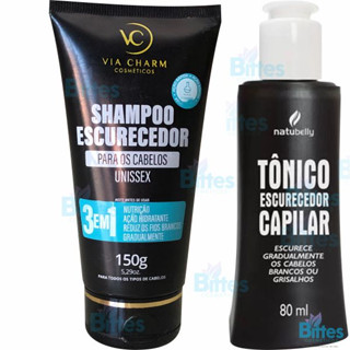 KIT SHAMPOO E TÔNICO ESCURECEDOR NATUBELLY FIOS MAIS ESCUROS E NATURAIS