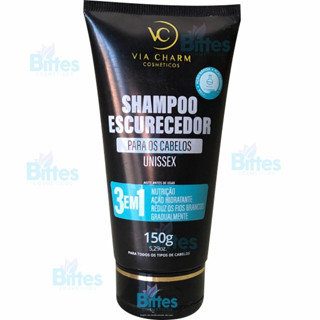 SHAMPOO ESCURECEDOR VIA CHARM COSMÉTICOS 3 EM 1 PARA HOMENS E MULHERES