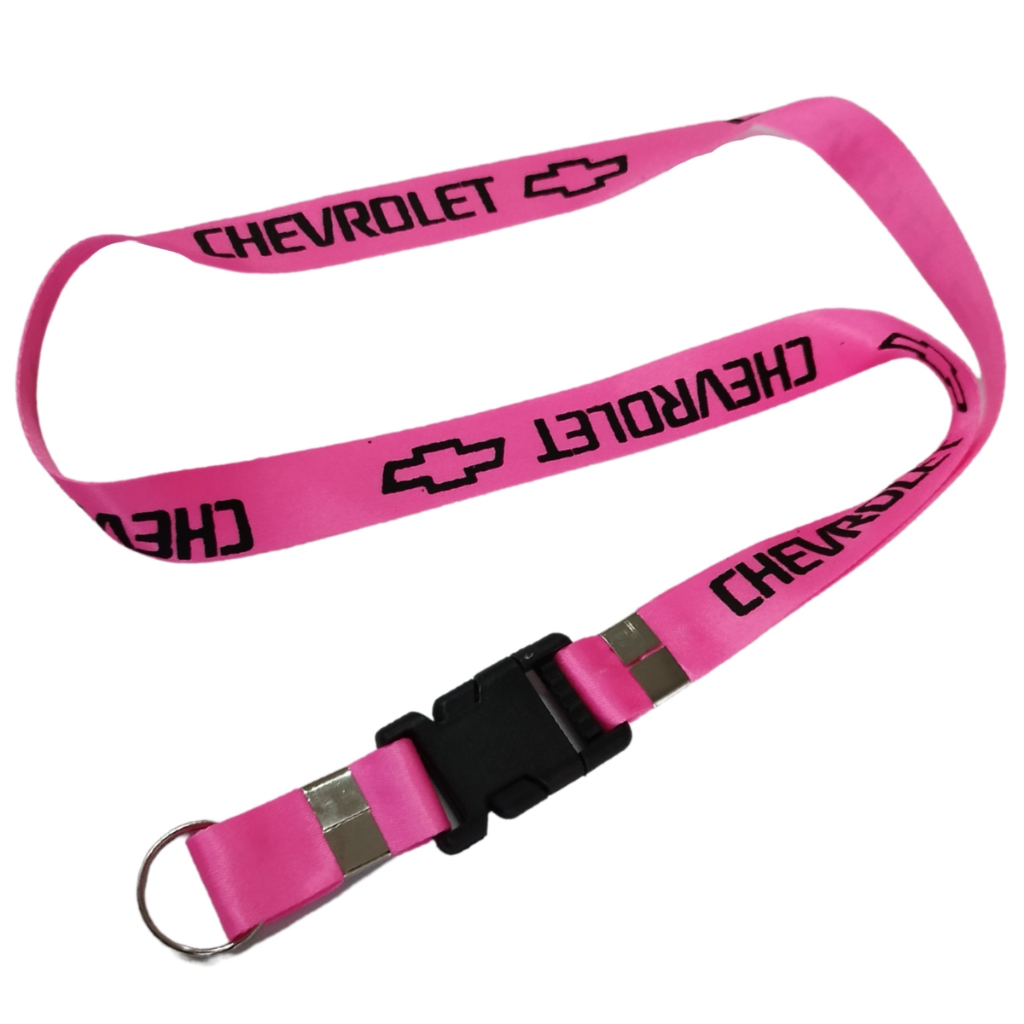 Chaveiro Cordão Porta Crachá Chevrolet Gm Carro Rosa Automotivo Feminino