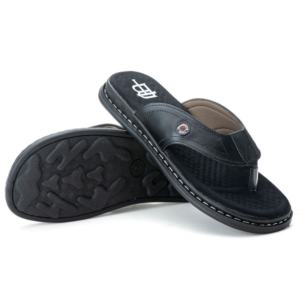 Sandália Antistress Chinelo Dedo Masculino Ortopédico Couro Legítimo Lançamento