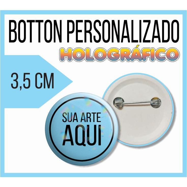 Kit 5 Bottons Holográficos 2,5 cm 3,5cm 4,5 cm Botton Boton Broche Botão Pin em Oferta na Shopee