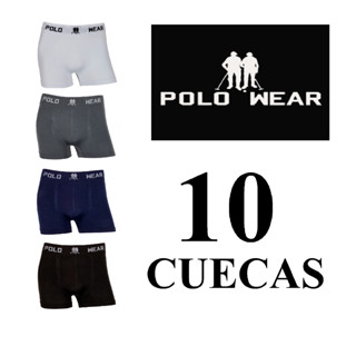KIT 10 Cuecas Boxer Microfibra Sem Costura  Cueca Box Dry Fit Lisas  Polo Wear original