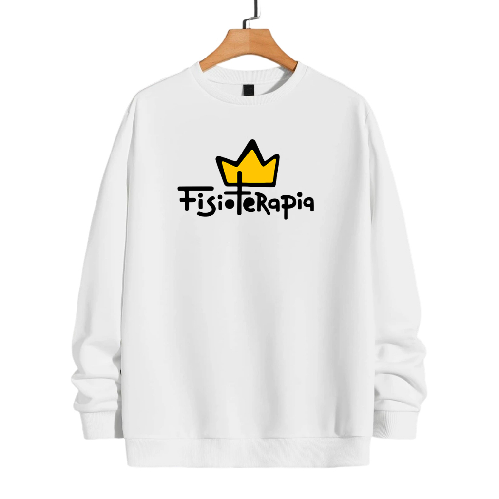 BLUSA FISIO MANGA COMPRIDA MOLETOM FISIOTERAPIA ALGODAO BRANCO SAUDE AGASALHO FEMININO