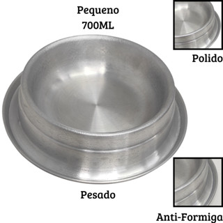 Comedouro Anti Formiga Pote Pesado Alumínio Pequeno Ração Água 700ml em Oferta na Shopee