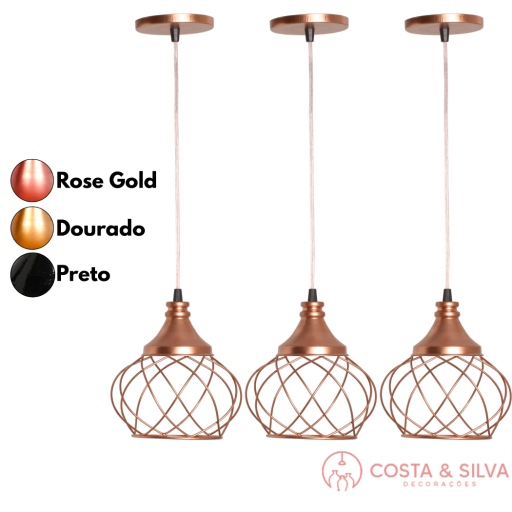 3 Pendente Aramado Esfera Balonê Lustre de Teto Luminária Estilo Industrial Lustre Cabo Cristal