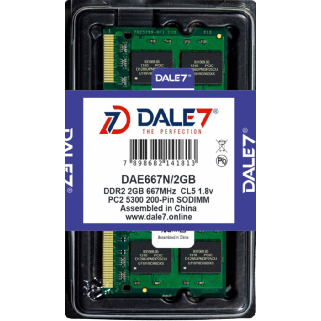 Memória Dale7 Ddr2  2Gb 667 Mhz Notebook 16 Chips 1.8v