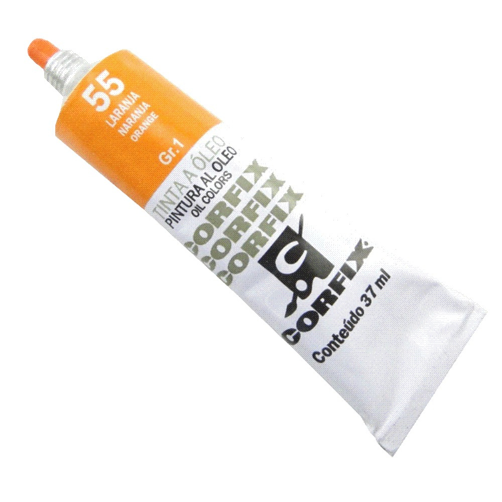 Tinta à Óleo para pintura em tela Corfix Bisnaga 37ml - 55 - Laranja