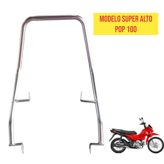 Alça Super Alta Esportiva Quadrada Pop 100 2007 a 2015 cromada ou preta em Oferta na Shopee