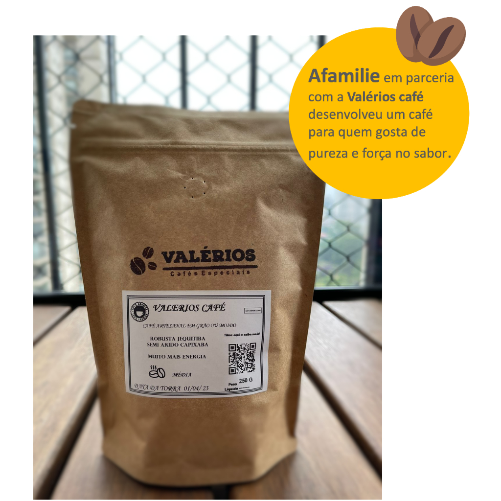 Café Robusto e Pré Treino 250g - 100% Orgânico Torrado e Artesanal - Valérios Orgânico