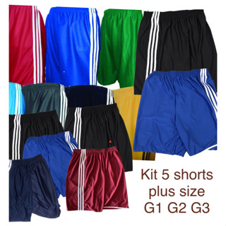 KIT 5 Short plus size - Masculino Esportivo (Futebol, Corrida, Academia, Piscina, Praia) em Oferta na Shopee