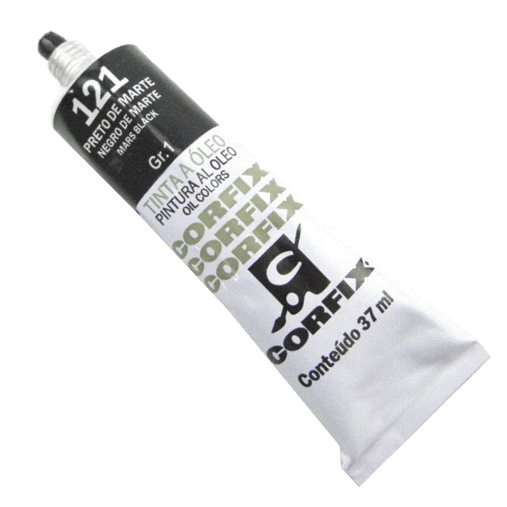Tinta à Óleo para pintura em tela Corfix Bisnaga 37ml  - 121- Preto de Marte