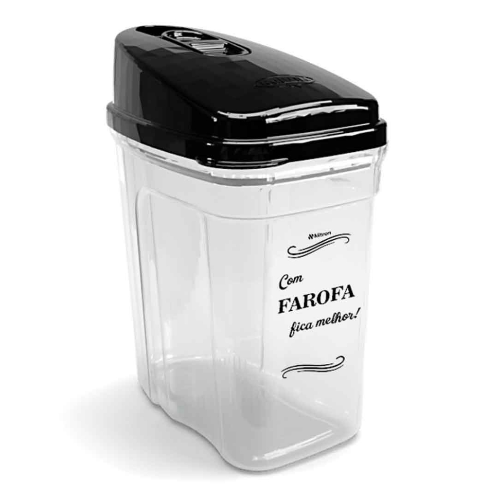 PORTA FAROFA COM TAMPA DOSADORA 836ML NITRON em Oferta na Shopee