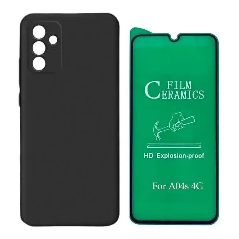 Capa Capinha Aveludada + Película Cerâmica Para Galaxy A04S em Oferta na Shopee