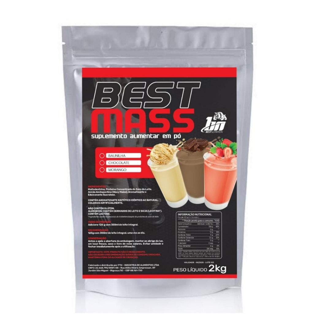 Hipercalorico Best Massa Nutrition - Ganho de Peso Massa Muscular - 2Quilos