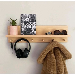 Cabideiro De Parede Madeira Maciça Arara Mancebo Organizador Multi Uso em Oferta na Shopee