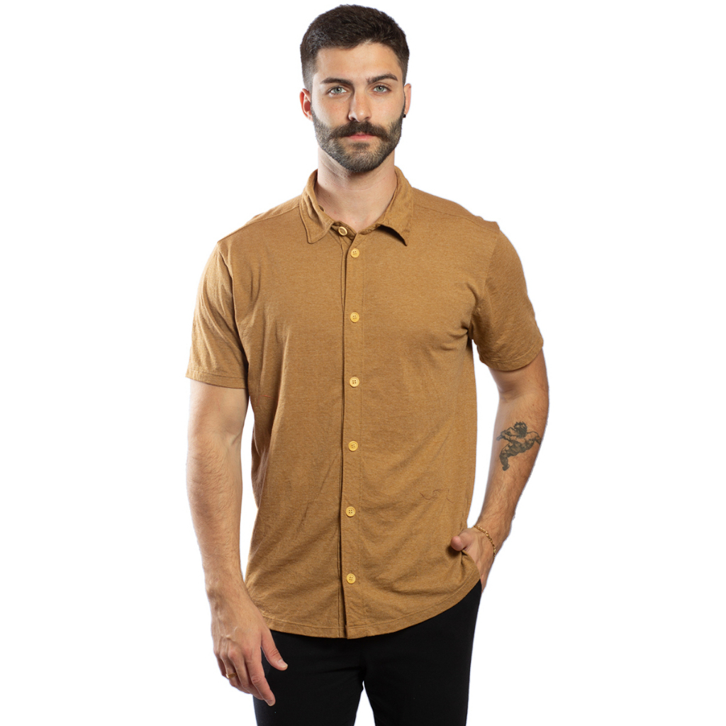 Camisa Masculina Slim Homem Moderno Moda Sustentavel