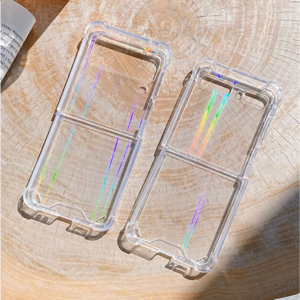 Clear Case Capa Acrílico para Telefone Celular Samsung Galaxy Z Flip 3 e 4