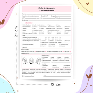 Bloco Ficha Anamnese Avaliação - Limpeza de Pele em Oferta na Shopee