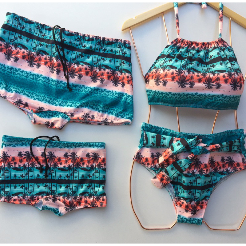 Kit Família - 1 Biquini 2 Sungas - Moda Praia
