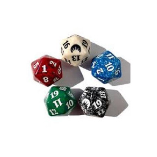 5 Dado/Marcador de vida Avulso Spindown RPG D20 MTG Magic The Gathering 5 Cores Várias Expansões