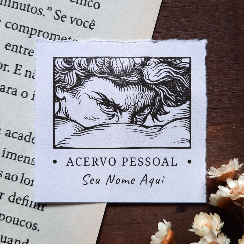 Carimbo Acervo Pessoal Anjo Caído Ex Libris Carimbo para Livro em Oferta na Shopee