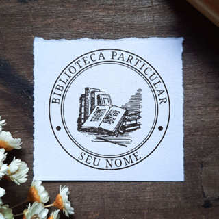 Carimbo Ex Libris Pilha de Livros para Biblioteca Particular e Acervo Pessoal Carimbo para Livros em Oferta na Shopee