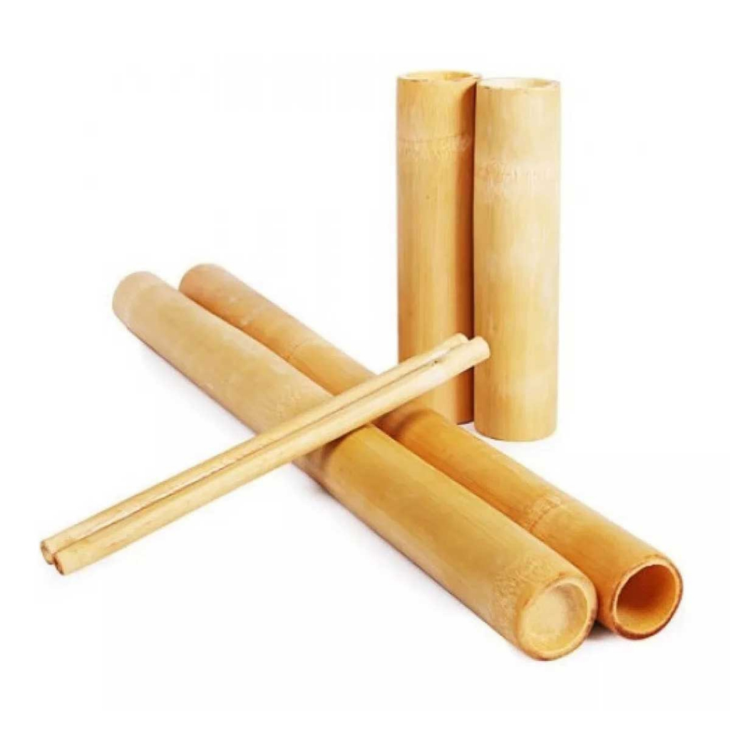 Kit Bambuterapia Tratado 6 Peças, Com Bolsa Tnt - Para Massagem Relaxante