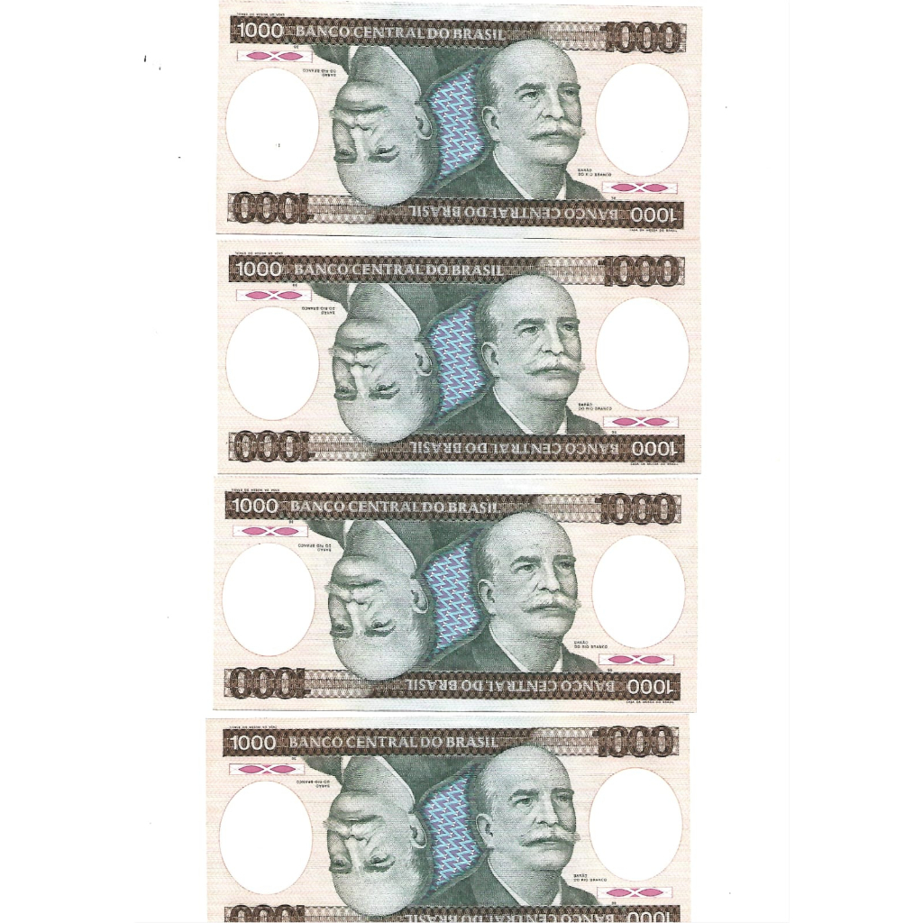 Cédula Do Brasil 1985 1000 Cruzeiros Sequência Fe