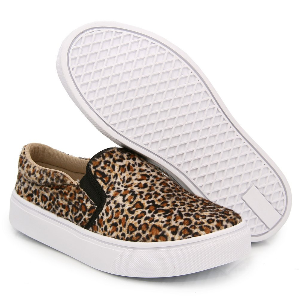 Tênis Sapatenis Slip On Feminino Onça