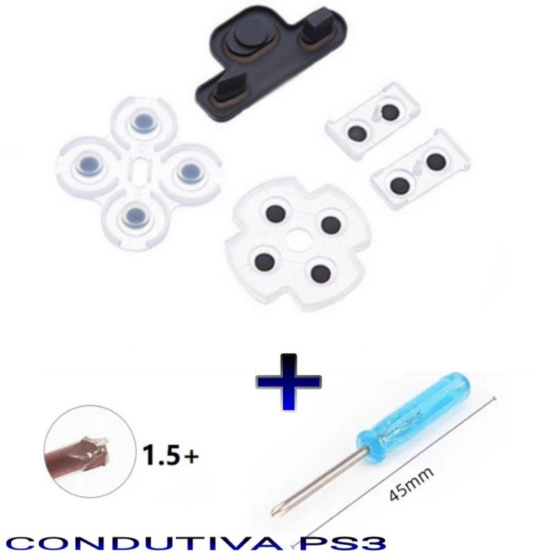 BOTÃO CONDUÇÃO DE BORRACHA PS3 MANTA MAIS CHAVE DE CONTROLE PLAY 3