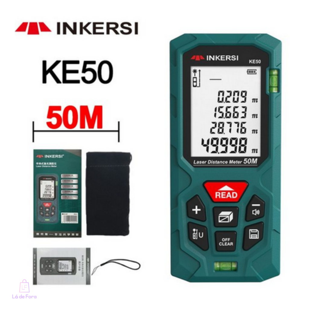 Trena Laser Inkersi 50 metros Medidor Distância Nível a Laser