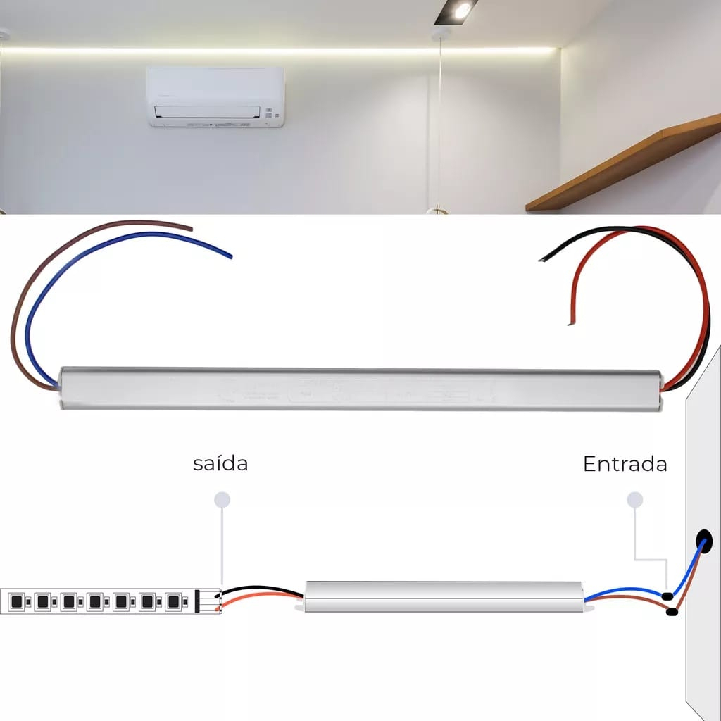 Fonte driver 12v 5A modelo slim para led fita led fonte fina 60w fonte para emenda de led