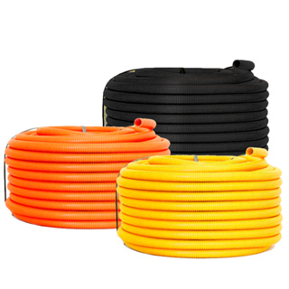 Mangueira Corrugada Conduíte Eletroduto Fiação 3/4 - 1Pol. Reforçado Preto Amarelo Laranja Rolo 50m em Oferta na Shopee