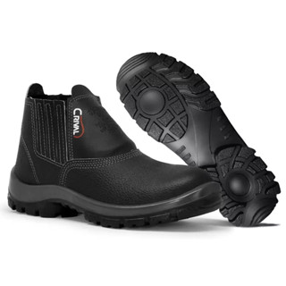 Bota Botina Seguranca Protecao Couro Crival Bico Aço Obra Pedreiro Solado Bidensidade Cp081 Super Promoção