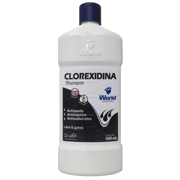 SHAMPOO WORLD CAES E GATOS 500ML clorexidina- USO VETERINARIO em Oferta na Shopee