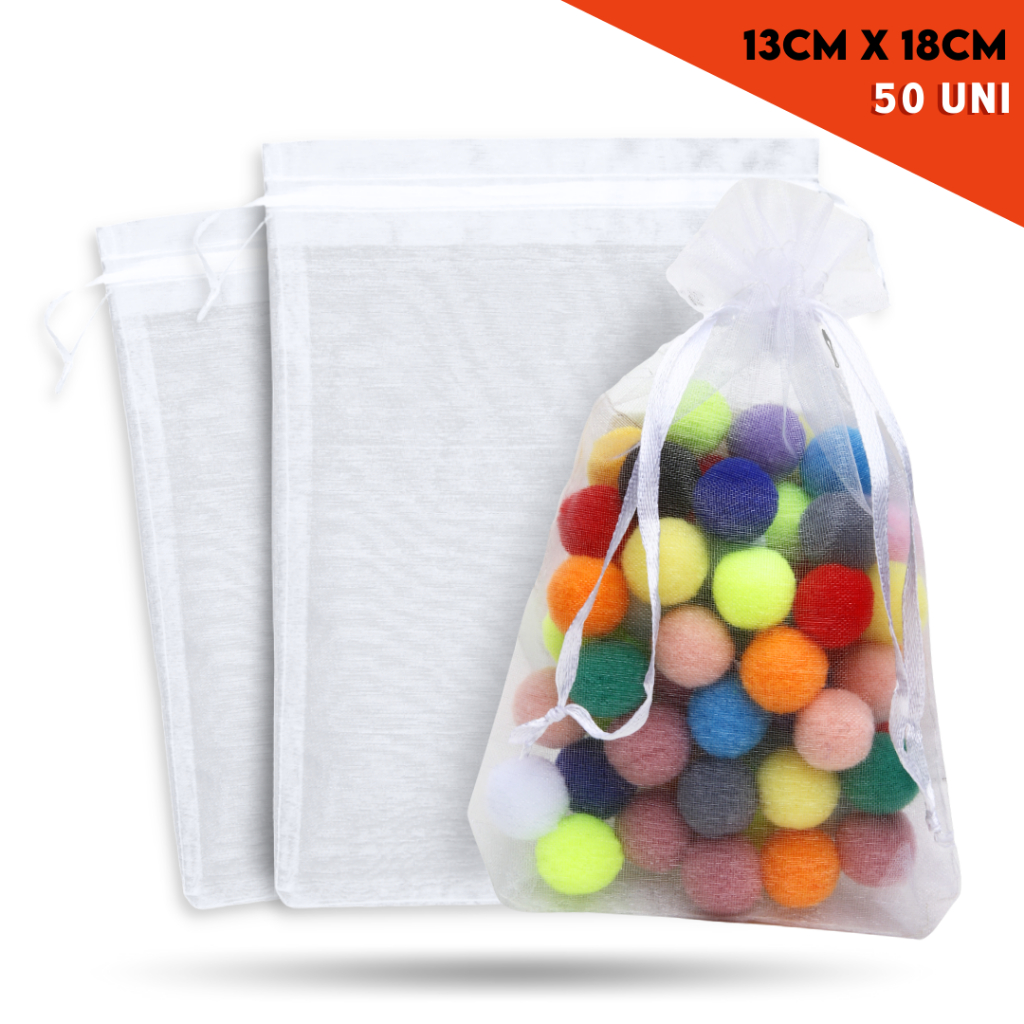 Saco Organza - Saquinho 13x18 Branco C/50 Para Lembrancinha