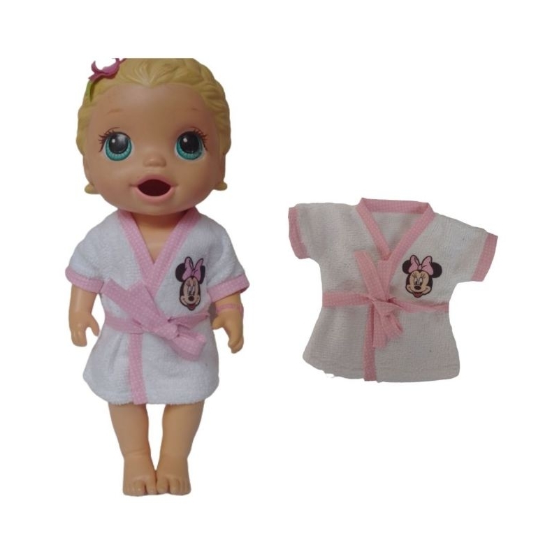 roupão Minne para Boneca baby alive de 30cm