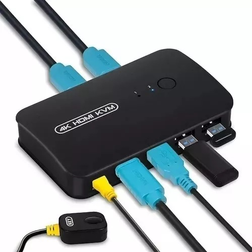 Switch Chaveador E Seletor Usb Kvm Hdmi 2 Portas Mouse/tecla ws