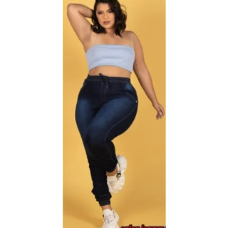 Calça Jeans Feminina Jogger Plus Size/lançamento/cintura Alta/elastano