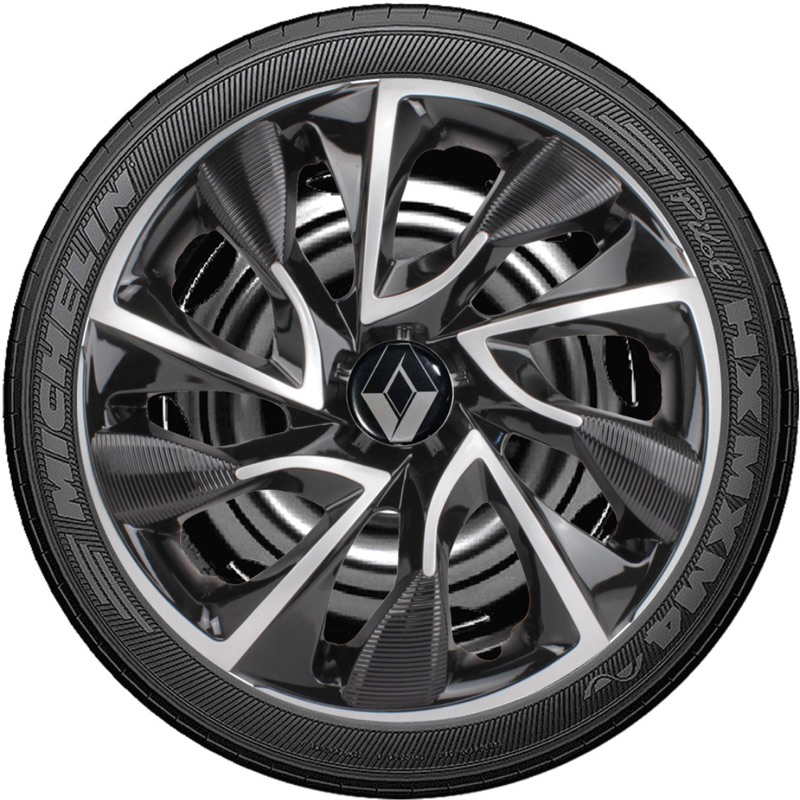 Jogo 4 Calota Ds4 Aro 15 Preta/ Prata Renault Sandero Kwid Logan Clio Esportiva