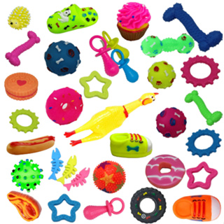 Kit 10 Brinquedos Mordedor Cachorro Filhote Anti Estress Pet Galinha Bola Diversos Borracha em Oferta na Shopee