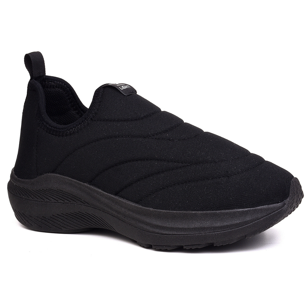 Tenis Infantil Menino e Menina Calce Facil Preto e Preto Linkito em Oferta na Shopee